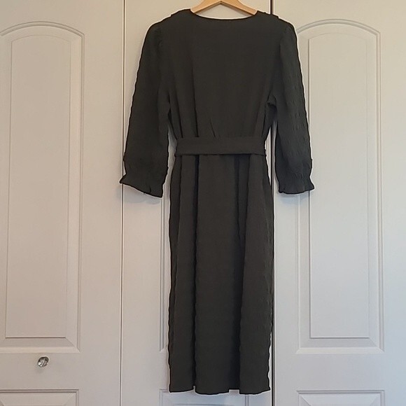 Emberley Olive Green A-Line Prairie Boho Size L - Picture 7 of 16